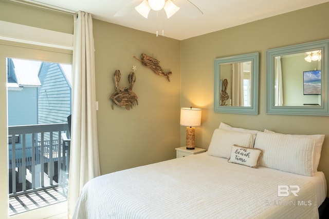 bedroom featuring a ceiling fan