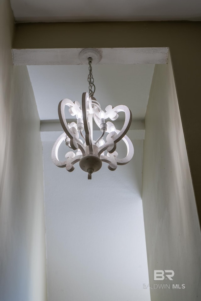 room details with a notable chandelier