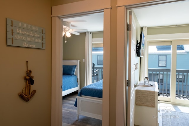 bedroom with wood finished floors