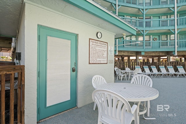 view of carpeted dining room