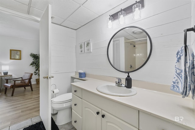 2086 N Seacliff Dr Unit 2086, Daphne, AL 36526 - bathroom with a paneled ceiling, vanity, toilet, and tile patterned floors