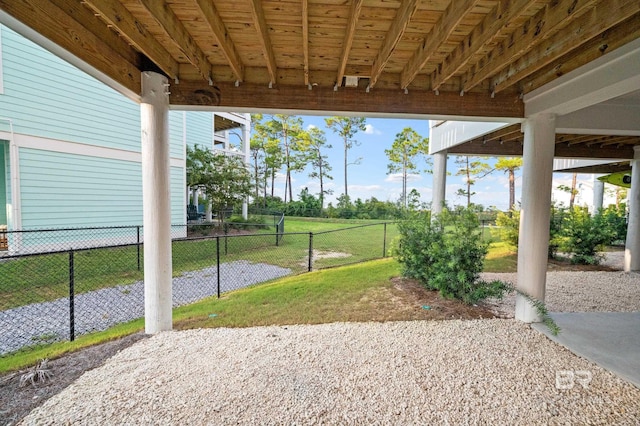 view of patio / terrace featuring fence