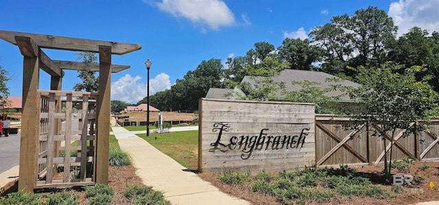 view of community sign