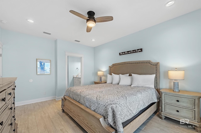 1337 W Lagoon Ave, Gulf Shores, AL 36542 - bedroom featuring light wood-style flooring, recessed lighting, baseboards, and visible vents
