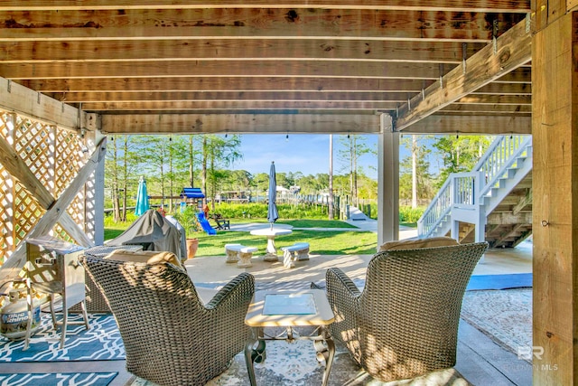 view of patio / terrace with a playground