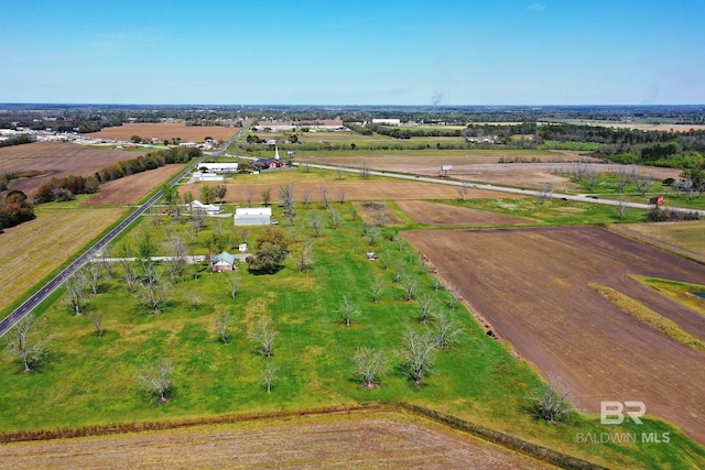 drone / aerial view with a rural view