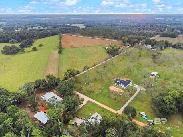 bird's eye view with a rural view