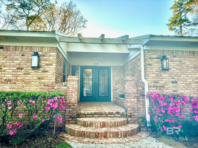 entrance to property with french doors