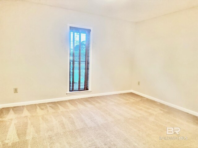 spare room with baseboards and carpet floors