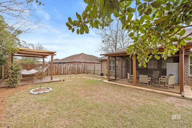 view of yard with a patio area