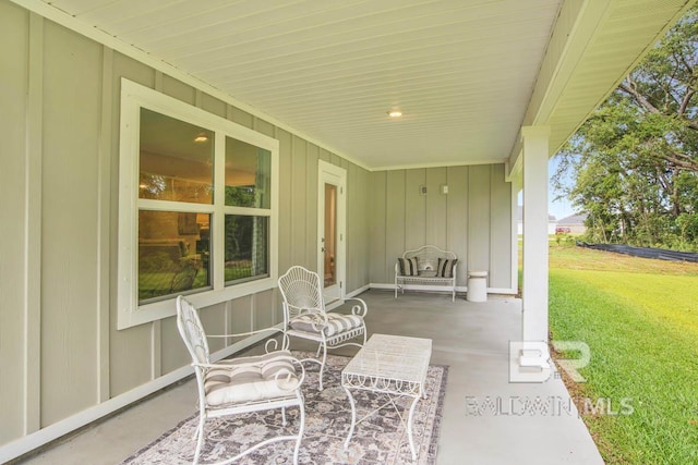 view of patio / terrace with a porch