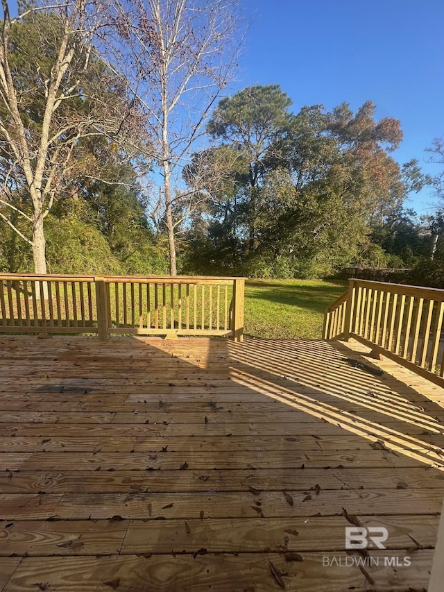 deck with a yard