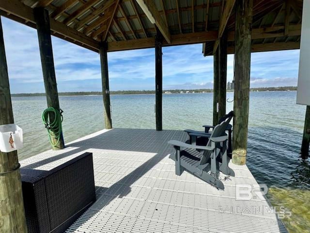 2800 W Beach Blvd, Gulf Shores, AL 36542 - view of dock featuring a water view and a gazebo