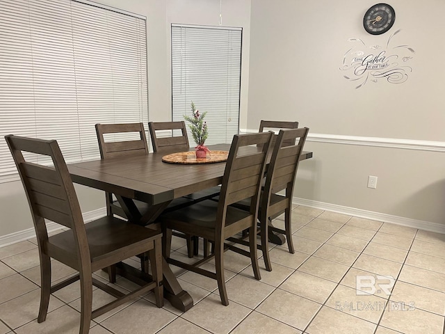 view of tiled dining room