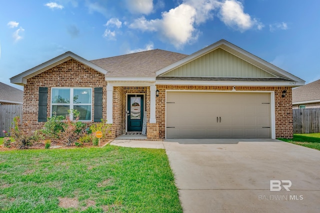 8242 Sycamore Way, Semmes, AL 36575 - view of front of house with brick siding, concrete driveway, a garage, and a shingled roof
