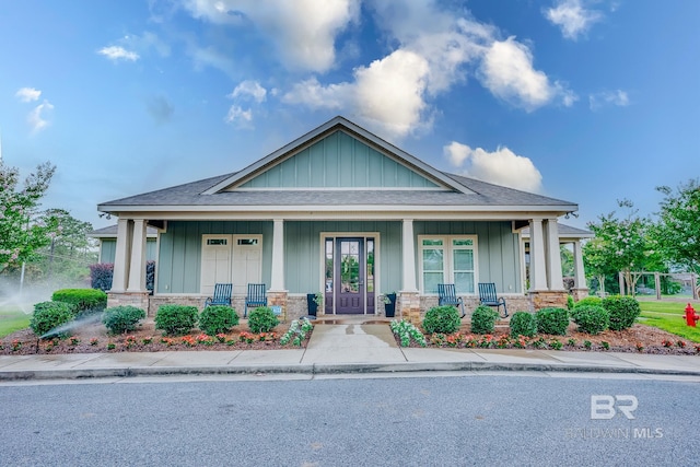 8242 Sycamore Way, Semmes, AL 36575 - craftsman inspired home with roof with shingles, board and batten siding, and a porch