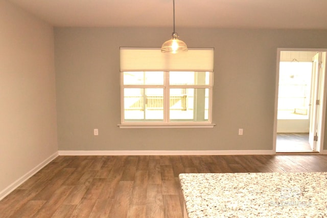 empty room with wood-type flooring