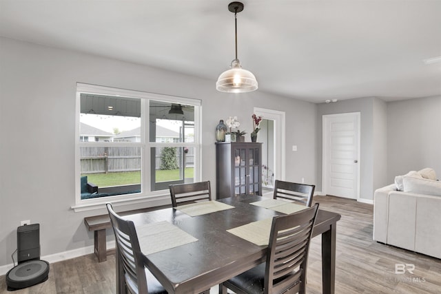 dining area featuring light hardwood / wood-style flooring