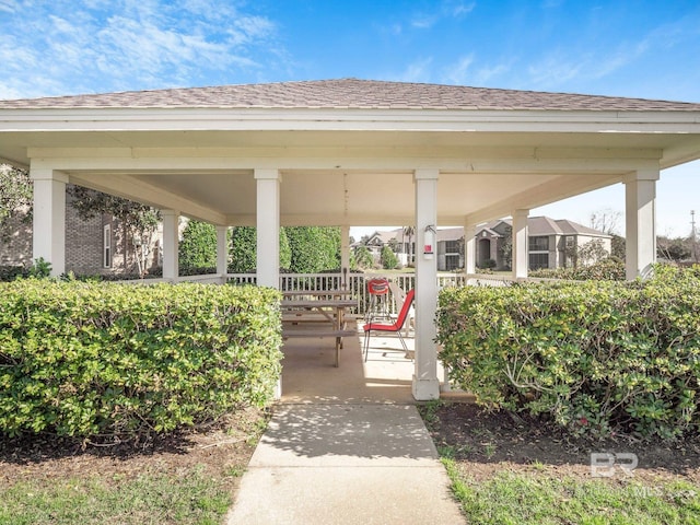 view of community with a gazebo