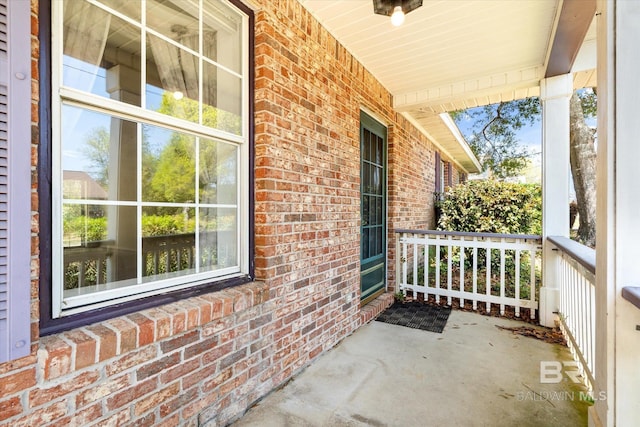 view of patio with a porch
