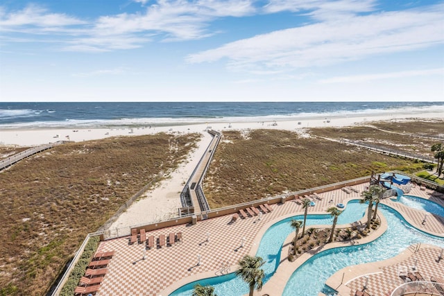 26688 Perdido Beach Blvd Unit 505, Orange Beach, AL 36561 - aerial view with a water view and a view of the beach