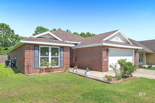 6950 Summerset Dr, Gulf Shores, AL 36542 - ranch-style home with brick siding, central AC, a garage, and driveway