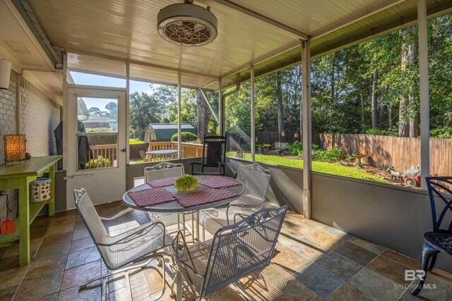 view of sunroom