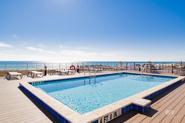 pool featuring a water view