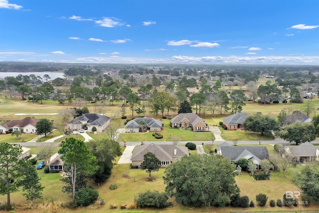 aerial view with a residential view