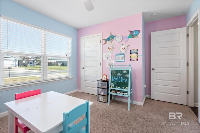 17372 Tallasee Blvd, Foley, AL 36535 - recreation room featuring carpet and a ceiling fan