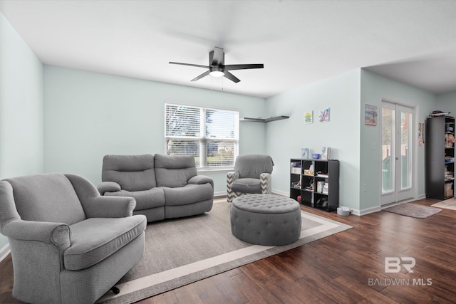 17372 Tallasee Blvd, Foley, AL 36535 - living room with a ceiling fan and wood finished floors