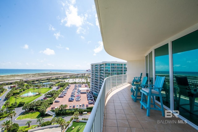 balcony with a water view