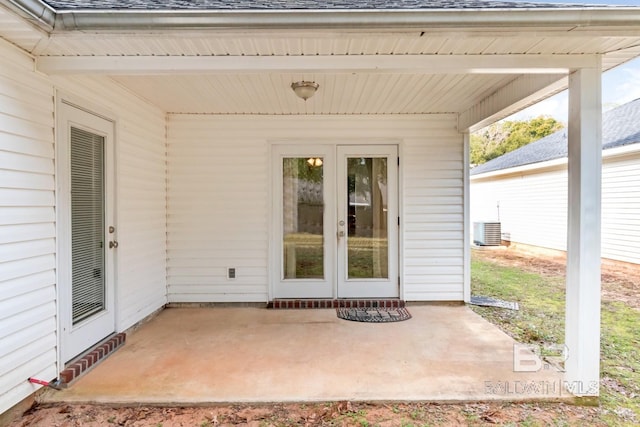 entrance to property with a patio and french doors