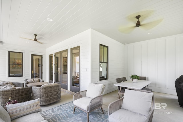 313 Cuban Lily Dr, Fairhope, AL 36532 - view of patio with a ceiling fan, an outdoor hangout area, and outdoor dining area