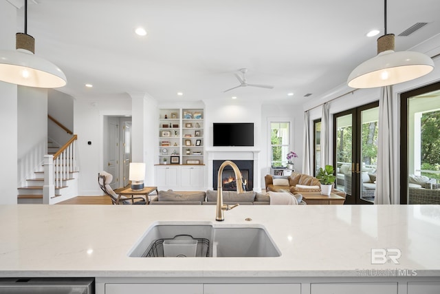 313 Cuban Lily Dr, Fairhope, AL 36532 - kitchen with a sink, open floor plan, healthy amount of natural light, dishwasher, and recessed lighting