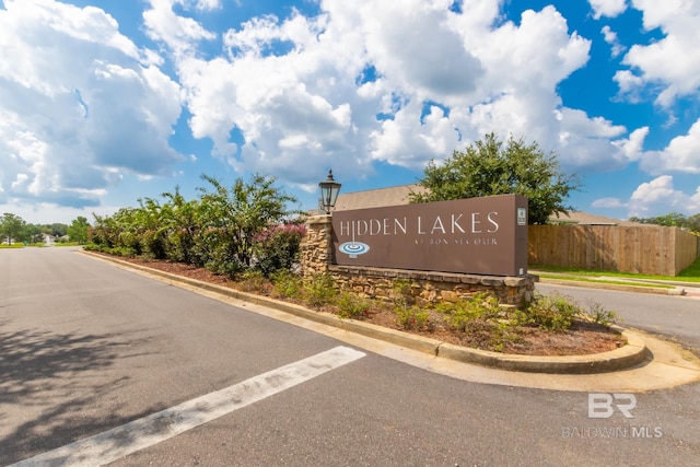 view of community sign