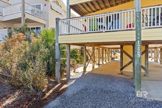 view of patio featuring a carport