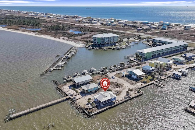 747 Cherokee Rd, Gulf Shores, AL 36542 - birds eye view of property featuring a water view