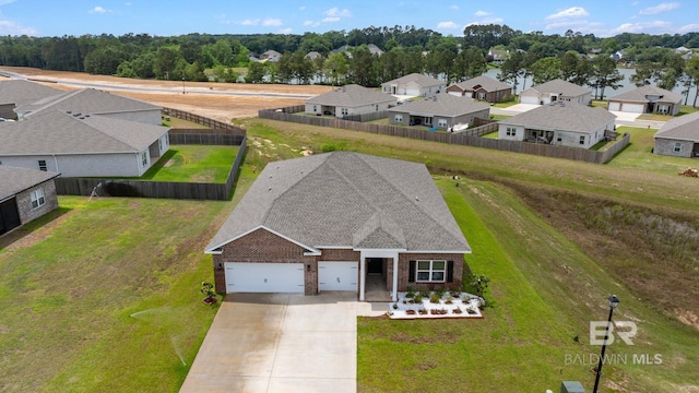 aerial view featuring a residential view