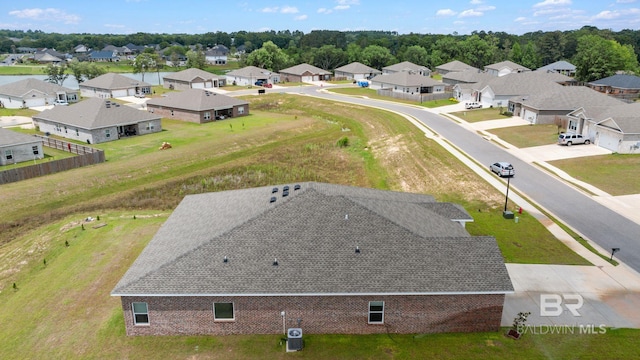 bird's eye view with a residential view