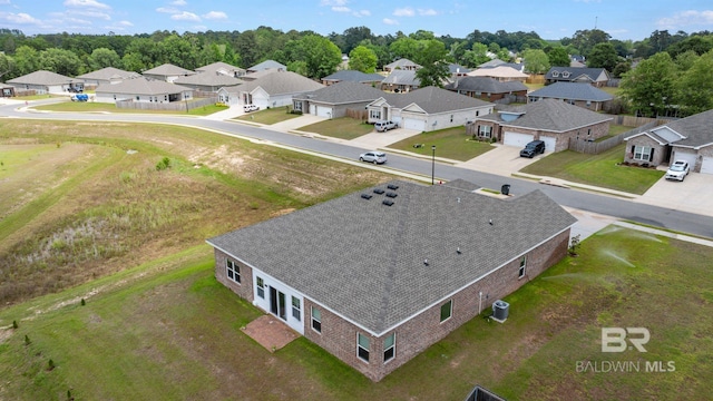 aerial view featuring a residential view