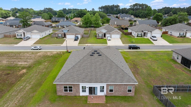 drone / aerial view featuring a residential view