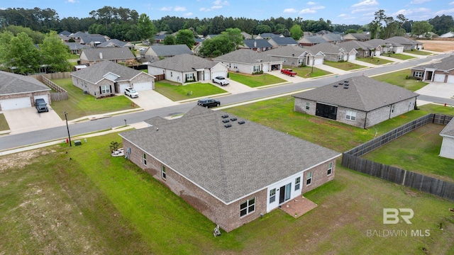 aerial view featuring a residential view
