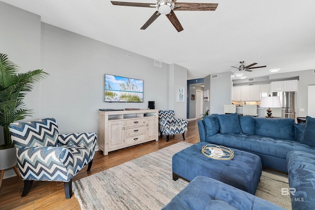 13597 Perdido Key Dr Unit E-5A, Pensacola, FL 32507 - living room with a ceiling fan and wood finished floors