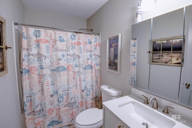 112 W 8th Ave Unit 7, Gulf Shores, AL 36542 - full bathroom featuring toilet, vanity, and curtained shower