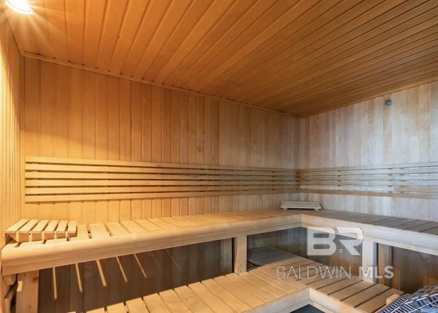 view of sauna