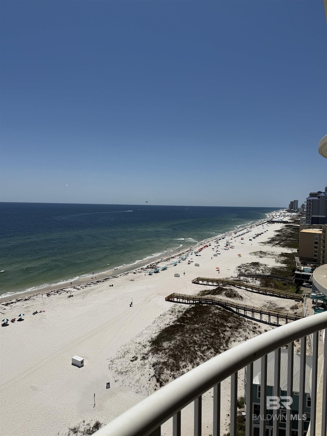 water view featuring a view of the beach