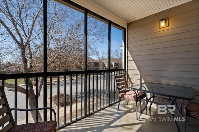 view of unfurnished sunroom