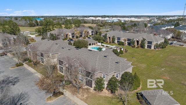 bird's eye view with a residential view