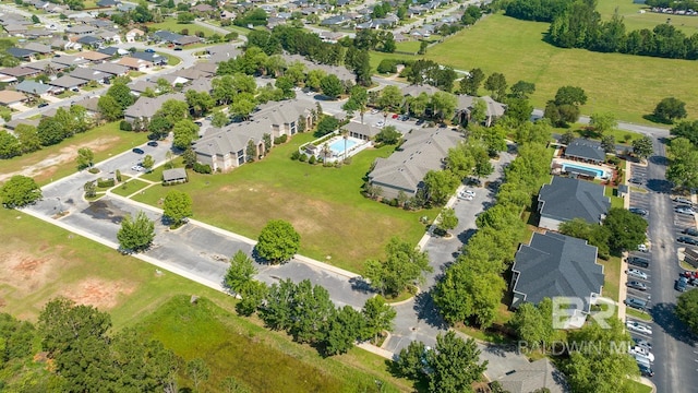 drone / aerial view with a residential view